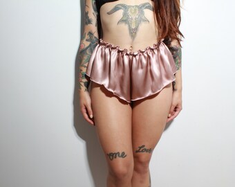 Rose Gold Silk French Knickers - blush pink luxury lingerie