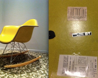 eames salmon orange fiberglass rocking chair rocker original