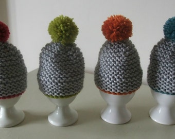 Knitting Pattern for Pom Pom Egg Cosies
