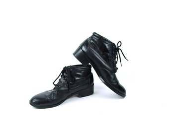 Black Leather Ankle Boots by SPORTO, Women's Size 8 1/2 M