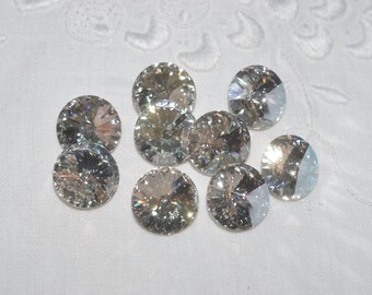 12 pieces 1122 Moonlight 12mm Swarovski Crystal Rivolis ~ Discontinued Special Production