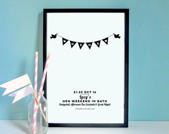 Personalised Hen Party Gift Print