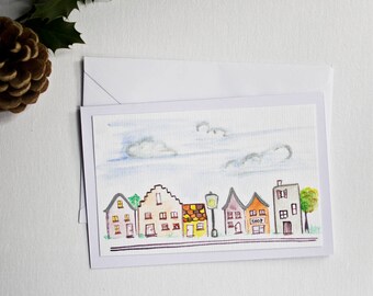 Greeting card with houses