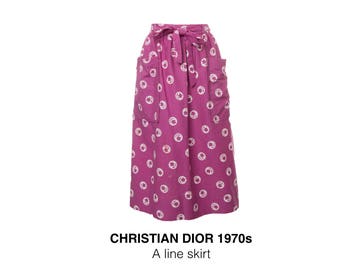 Vintage christian dior pink flare skirt