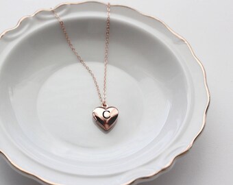 Heart Locket - Children's Personalized Locket Necklace, Silver Heart Locket, Gold Heart Locket, Personalized Flower Girls Mothers Day Locket