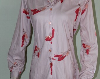 Plus size Vintage 1970's groovy graphic shirt,42" bust