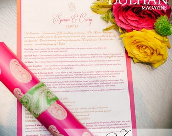 Paisley Wedding Program Scrolls with Print at Home Option