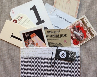 Handmade Journal Pocket/Scrapbook Pocket/Vintage Ephemera Collection