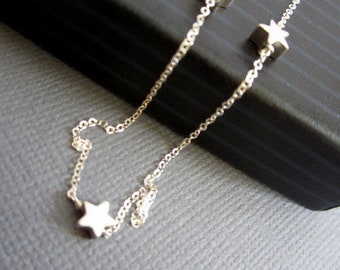 Sterling silver Star Necklace, mamma mia necklace, Sofie's star necklace, Dainty necklace, Three sterling silver star Jewelry, three wishes