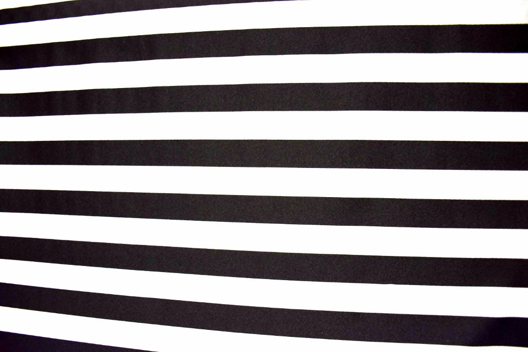 UV Black & White Horizontal Stripe Spandex Fabric Jail Bait