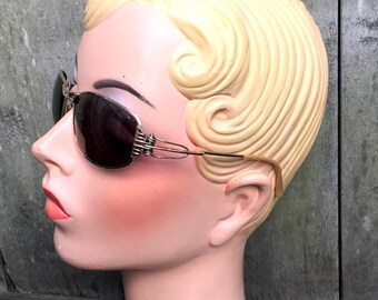 Gaultier lunettes de soleil NOS / métal doré Japon Vintage 1990 56-5103