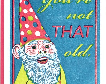 Happy Birthday Gnome Letterpress Card