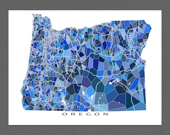 Oregon Map Print, Oregon State Art, OR Wall Artwork