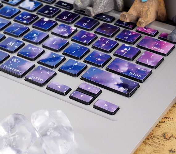 purple galaxy keyboard skin laptop sticker keys decal for