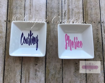 Personalized ring dish, custom ring holder, jewelry dish, jewelry organizer, jewelry holder, Ring dish personalized with your name.