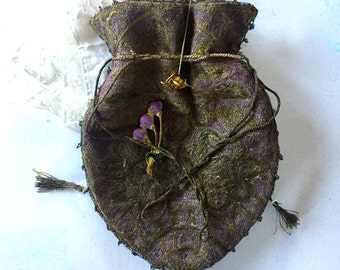 Antique Reticule bag / pouch / lady's hand bag / Flapper girl bag.