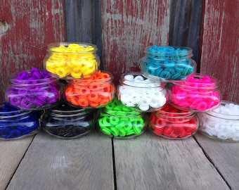 25 Colored Grommets For DIY Mason Jar Straw Lids Bulk | Reusable Straw DIY Mason Jar Cups Tumbler | Food Grade Silicone Grommet | Christmas