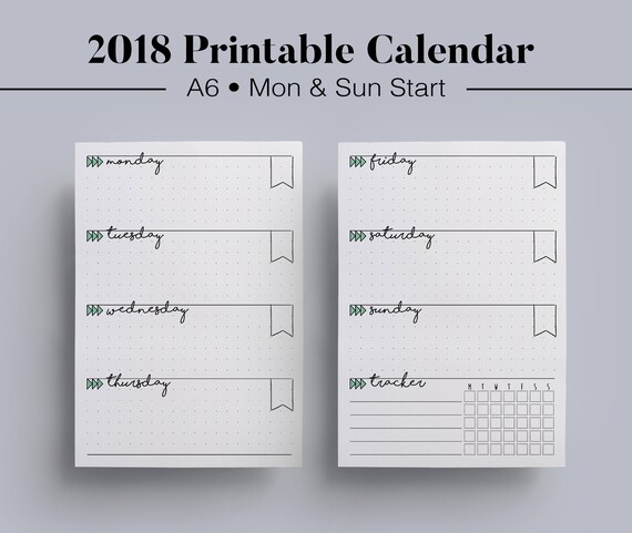 A6 Planner Insert A6 Planner Printable A6 Tracker A6 Weekly