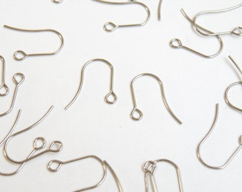 50 French Hook Earrings stainless steel hypoallergenic fishhook earwires for sensitive ears 18mm 22 gauge DB68152