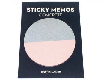 Pink & Grey Concrete Style Sticky Note Pad - Post its