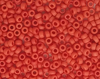 15-9408F-TB (35) Miyuki®Seed Beads, Size 15/0. OPAQUE Dark RED. 8.2 grams Tube