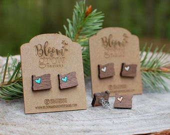 Earrings - I heart Oregon Studs