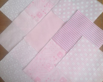 30 x Baby Girl 5" Fabric Patchwork Squares Pieces Charm Pack
