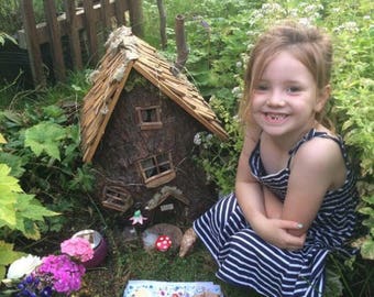 Handcrafted wooden fairy houses