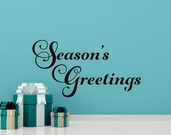 Seasons Greetings Decal Christmas Wall Decal Holiday Wall Decor Christmas Vinyl Decal Christmas Decor Holiday Vinyl Decal