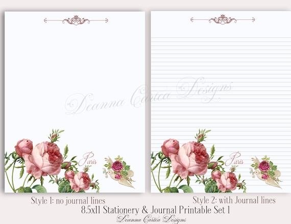 floral stationery paper