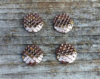 8mm Bronze Resin Scale Cabochon