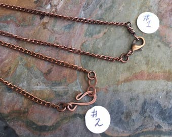 Antiqued Copper Chain, Antiqued copper Curved chain,Choose the Length, Necklace Chain for the Pendant,