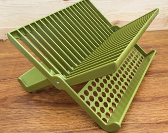 Rare Vintage olive-green dish rack