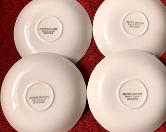 Johnson Brothers England Provincial-set of 4 Flat Cups & Saucers