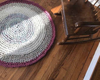 handmade crochet farmhouse rag rug