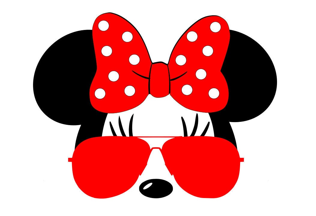 Minnie Mouse With Sunglasses SVG