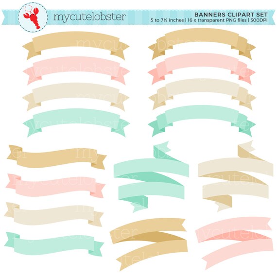 Banners Clipart Set wedding ribbons clip art set frames