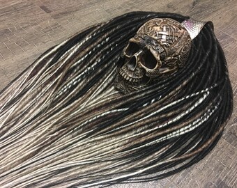 DREADLOCK extensions. Ombre and spiral. single or double ended synthetic dreads. Transitional black to blonde. FREE shipping