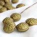 Artisan Hollow Embossed Green and Bronze Beads