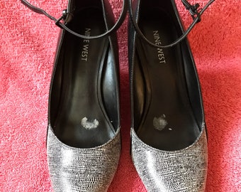 Black with white pumps