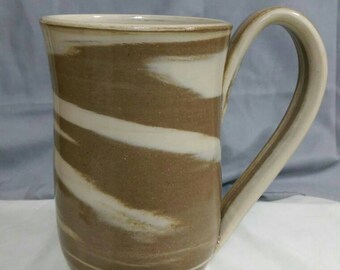 Coffee Cup. Coffee Mug. Large. Brown. Beautiful handmade pottery cup. Unique, no two are exactly the same.