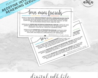 Rodan and Fields Mini Facial Card Digital File | Square Heart