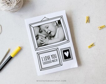 Custom photo card, Mothers day personalized photo card, Coloring card, Printable card, Love card, Birthday card, Fathers day, Anniversary