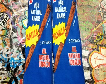Vanilla Backwoods Socks, Mid Calf Socks, Blue Socks, Blunts, Og Kush, 420, All Natural Cigars