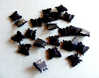 Vintage Early Plastic Black Butterfly Buttons 9/16