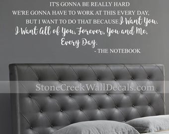 Family Decal the notebook quotes Vinyl Wall Decals Wall Decor Love Wall Decal Bedroom Wall Decal Marriage Wall Decal notebook decal