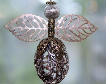Filigree Angel Pendant Necklace