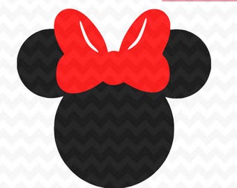 Minnie Mouse SVG Instant Download Minnie Mouse Head Vector Minnie Mouse Cut File, Minnie Mouse for Silhouette and Cricut