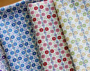 Floral Print Fabric - Wallpaper Floral - Cotton Fabric - Fat Quarter
