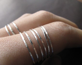 Skinny stacking ring - one sterling silver ring